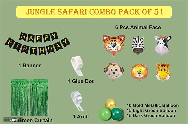 Devdrishti Products Jungle Theme Happy Birthday Party Decoration Combo-thumb2