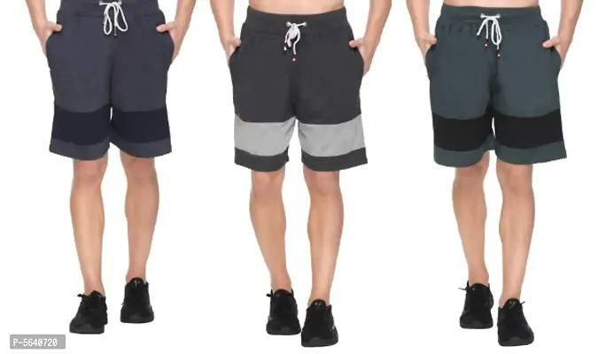 Stylish Cotton Blend Shorts for Men - combo of 3