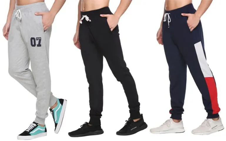 Comfortable Cotton Blend Regular Track Pants For Men 