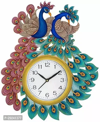 Designer Multicoloured Wood Analog Wall Clock-thumb0