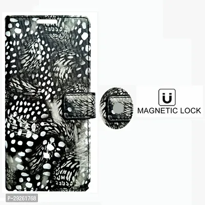 Stylish Black Cloth Flip Cover for Smartphone-thumb2