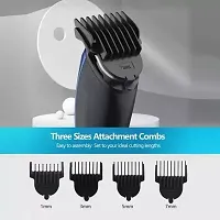 AT-528 Professional Beard Trimmer for Men, Durable Sharp Accessory Blade Trimmer and Shaver with 4 Length Settings Trimmer for Men Shaving, Mens Trimmer, Shaving Machine (Blue)-thumb1
