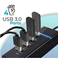 USB Hub 3.0 for PC 4-Port High Speed USB Hub 3.0 Compatible for PC, MacBook, Mac Pro, Mac Mini (Black)-thumb2