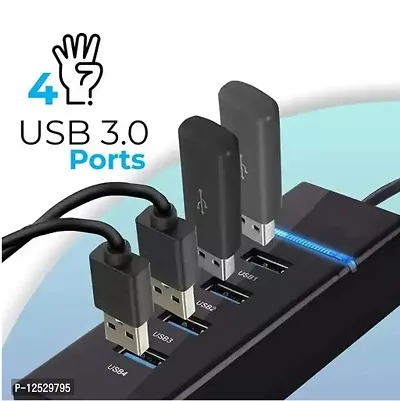 USB Hub 3.0 for PC 4-Port High Speed USB Hub 3.0 Compatible for PC, MacBook, Mac Pro, Mac Mini (Black)-thumb3