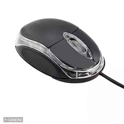 Laptop and Desktop Wired Optical Mouse  (USB 2.0, Black)-thumb0