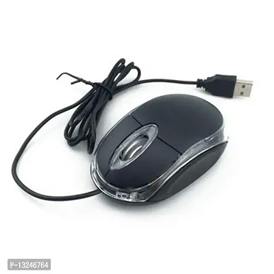 Laptop and Desktop Wired Optical Mouse  (USB 2.0, Black)-thumb3