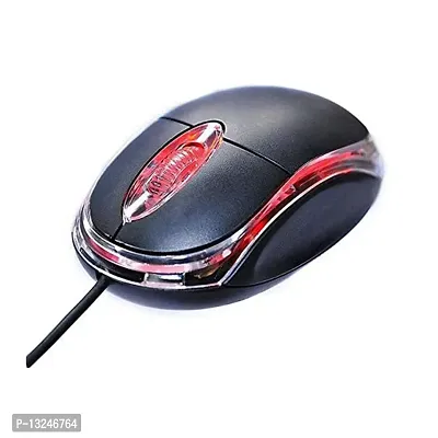 Laptop and Desktop Wired Optical Mouse  (USB 2.0, Black)-thumb2