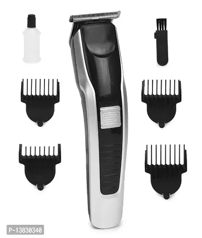 HTC AT 538 rechargeable and cordless hair trimmer for men and with T shape precision Steel sharp blade beard shaver upto length 0.5 to 7mm and 45 min of continious use with 4 extra cl