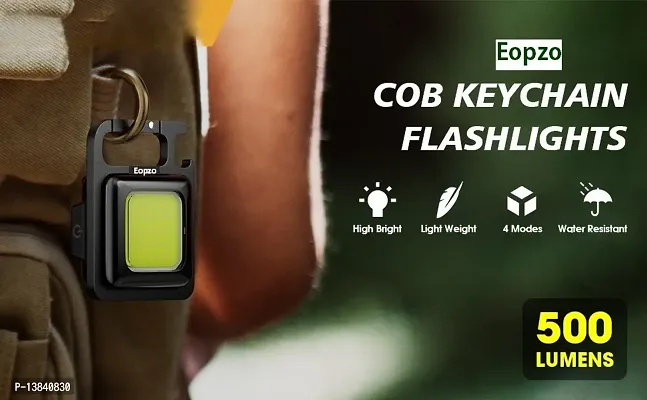 Multifunction Keychain Led Light with Bottle Opener, Magnetic Base and Folding Bracket Mini Cob 500 lumens Rechargeable Multifunctional Keychain...-thumb4