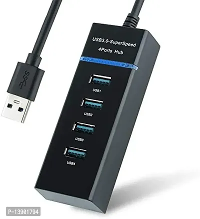USB HUB 3.0 SuperSpeed 4  Port Hub (Black)-thumb0
