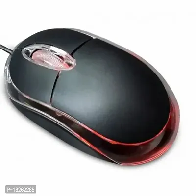Wired USB Optical Mouse for PC Laptop Computer Scroll Wheel (Black)-thumb0