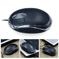 USB 2.0 Wired Optical Mouse 2000 DPI for Laptop,Computer,PC etc.- (Black with Red Light)-thumb1
