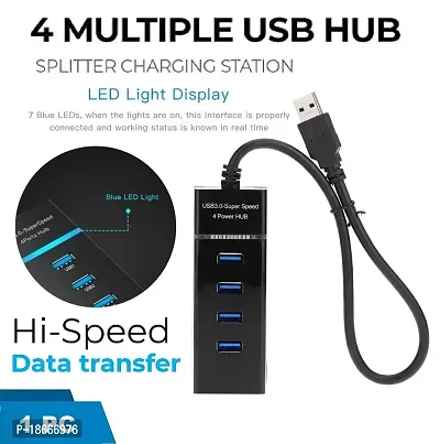 Trendy USB HUBS 4 Port High-Speed USB HUB 3.0 (Black), Pack of 1-thumb0