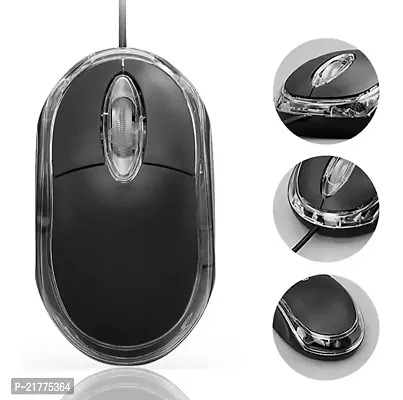 NEW TBY-Wired Optical Mouse Pack of 1 (Black)-thumb3