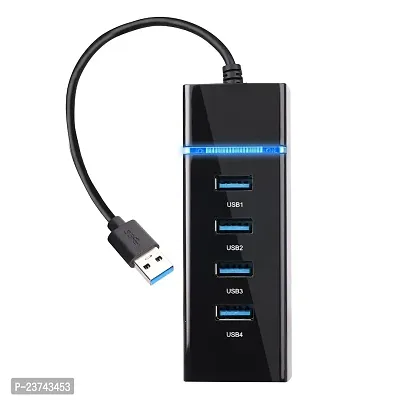 USB HUB 3.0 For PC/Laptop, 4Port Included 3.0 SuperSpeed Port Built - Strong and Durable High Speed Data Transfer Compatible USB HUB (Black)