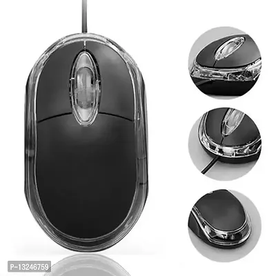 Wired Optical Mouse 1000 DPI for Laptop,Computer,PC etc.- (Black with Red Light) Wired Optical Gaming Mouse (USB 2.0, Black)-thumb0
