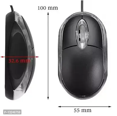 Wired Optical Mouse 1000 DPI for Laptop,Computer,PC etc.- (Black with Red Light) Wired Optical Gaming Mouse (USB 2.0, Black)-thumb4