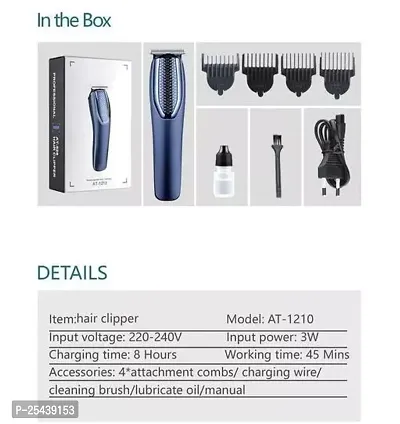 HTC AT-1210 Rechargeable Cordless Beard Hair Trimmer Pack of 1 (Black) Baal Katne Wali Machine for Men  Women-thumb4
