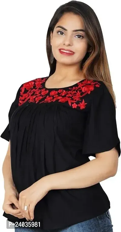 Stylish Rayon Regular Sleeves Top for Women-thumb0
