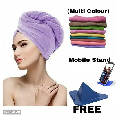 Hair Towel Wrap - Hair Towels for Women, Towel for Hair, Super Absorbent Microfiber Hair Towel, Quick-Dry Hair Drying Towel with Button Design, Hair Turbans for Wet Hair 10 x 26 Inch-thumb0