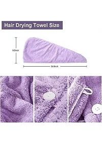 Hair Towel Wrap - Hair Towels for Women, Towel for Hair, Super Absorbent Microfiber Hair Towel, Quick-Dry Hair Drying Towel with Button Design, Hair Turbans for Wet Hair 10 x 26 Inch-thumb3