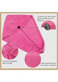 Hair Towel Wrap - Hair Towels for Women, Towel for Hair, Super Absorbent Microfiber Hair Towel, Quick-Dry Hair Drying Towel with Button Design, Hair Turbans for Wet Hair 10 x 26 Inch-thumb4