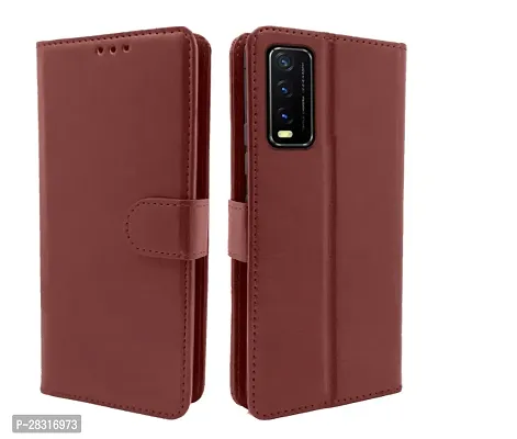 Vivo Y12s / Y20 / Y20i / Y20G Flip Case Leather Finish | Inside TPU with Card Pockets | Wallet Stand and Shock Proof | Magnetic Closing | Complete Protection Flip Cover