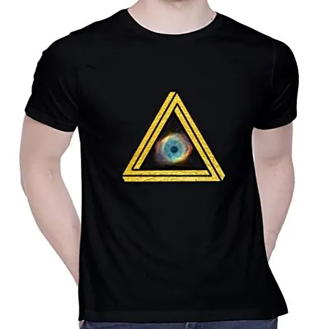 Stylish Black Cotton Printed Tees For Men