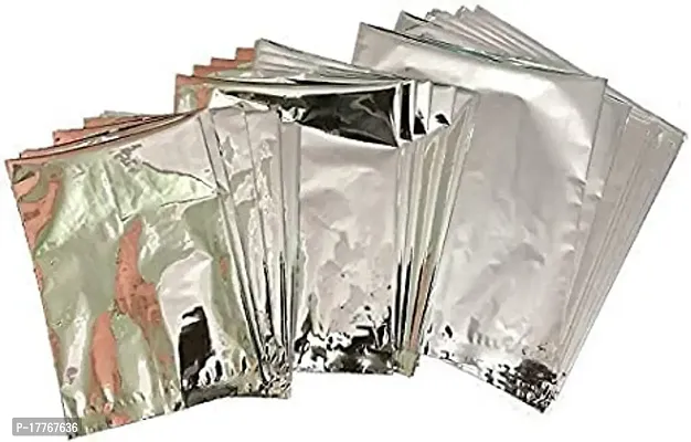 VS Products Aluminium Silver foil Pouches 6x8 Inches of Foil Bags (200 Pieces) Packet for Tea Coffee Food Packing (Pack of 2 X 100 Pieces)-thumb3