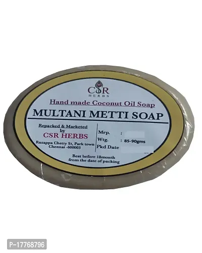 VS Products Handmade Herbal Multani Metti Soap 90g (Pack of 2) absorbs excess oil from the skin without drying it, Pure Coconut oil(Pack of 2)-thumb0