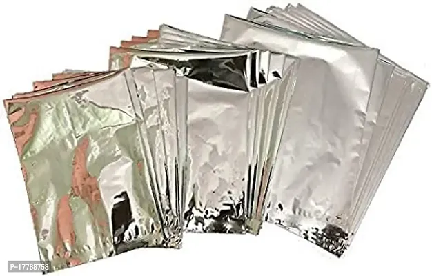 VS Products Aluminium Silver foil Pouches 4x6 Inches of Foil Bags (500 Pieces) Packet for Tea Coffee Food Packing (Pack of 5 X 100 Pieces)-thumb3