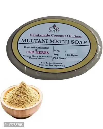 VS Products Handmade Herbal Multani Metti Soap 90g (Pack of 2) absorbs excess oil from the skin without drying it, Pure Coconut oil(Pack of 2)-thumb3