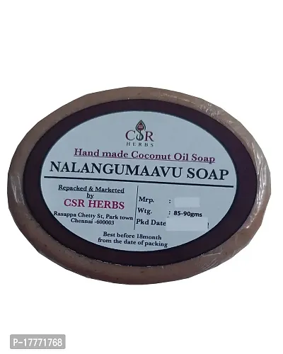 VS Products Handmade Herbal Nalangumaavu Soap 90g (Pack of 2) absorbs excess oil from the skin without drying it, Pure Coconut oil(Pack of 2)