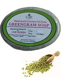 VS Products Handmade Herbal Greengram Soap 90g (Pack of 2) For soothening dry skin and moisture, Pure Coconut oil (Pack of 2)-thumb2