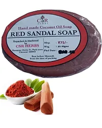 VS Products Handmade Herbal Red Sandal Soap 90g (Pack of 2) for Deep Moisturizing and Skin Immunity made from Pure Coconut oil (Pack of 2)-thumb2