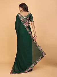 Stylish Green Art Silk Zari Saree with Blouse piece For Women-thumb1