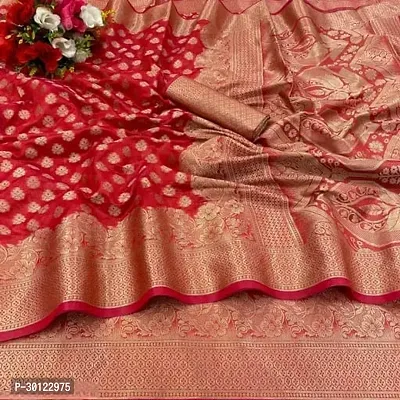 Beautiful Organza Saree With Blouse Piece For Women