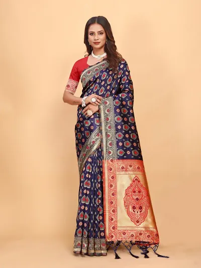 Beautiful Art Silk Saree With Blouse Piece For Women