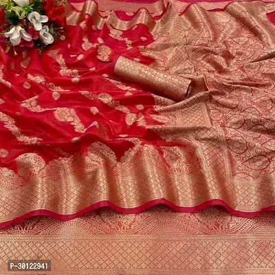 Beautiful Organza Saree With Blouse Piece For Women-thumb0