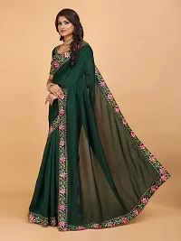 Stylish Green Art Silk Zari Saree with Blouse piece For Women-thumb2