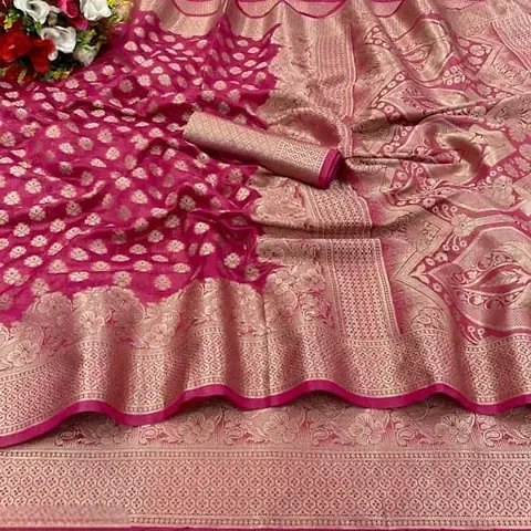 Must Have Organza Saree with Blouse piece 