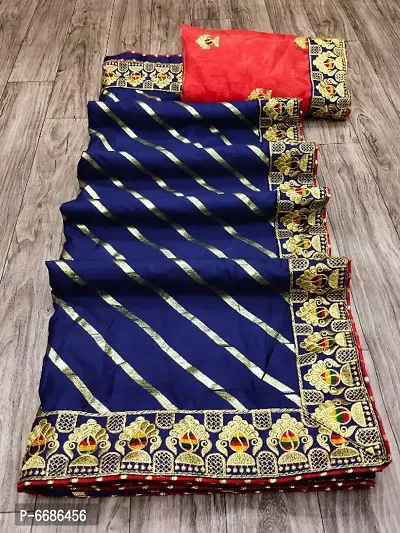 Dola Silk Embroidered Lace Border Sarees with Blouse Piece