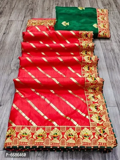 Dola Silk Embroidered Lace Border Sarees with Blouse Piece