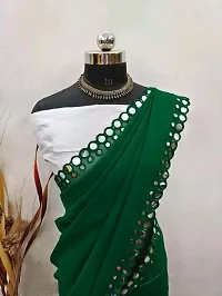 Fancy Georgette Mirror Work Saree With Blouse-thumb1