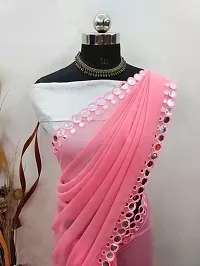 Fancy Georgette Mirror Work Saree With Blouse-thumb2