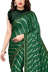 Vichitra Silk Foil Print Lace Border Sarees with Blouse Piece-thumb3