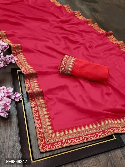 Red Art Silk Lace Work Sarees For Women