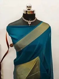 New Chiffon Saree With Gold Zari Patta Saree-thumb1