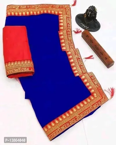 New Art Silk Saree With Lace And Blouse-thumb0