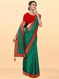 Art Silk Lace Border Saree With Blouse Piece-thumb2